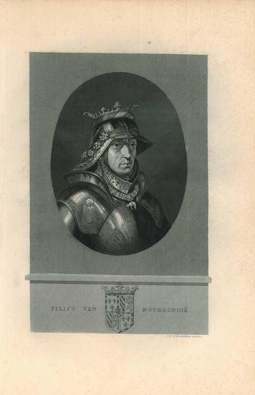 Portrait of Philip the Good, Duke of Burgundy, Antiek en Kunst, Kunst | Etsen en Gravures