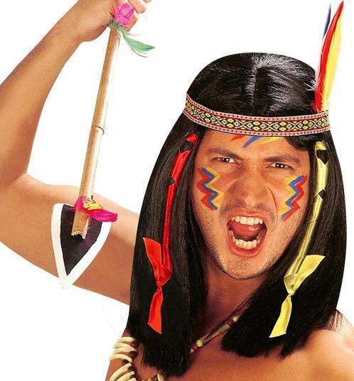 Indianenpruik met haarband en veer, Hobby en Vrije tijd, Feestartikelen, Nieuw, Ophalen of Verzenden
