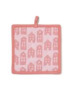 HEMA Pannenlap 21x21 roze huisjes 6=40% / 4=25% / 2=15%, Verzenden, Nieuw, Roze