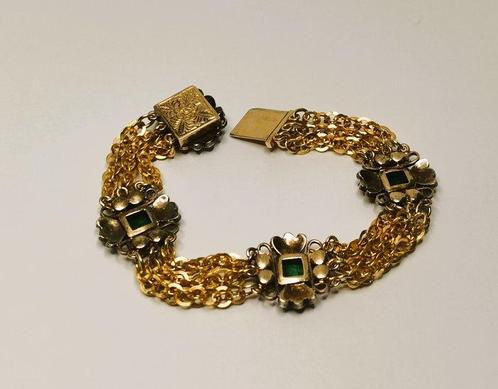 Armband - 18 karaat Geel goud Smaragd - Roze smaragden, Sieraden, Tassen en Uiterlijk, Armbanden