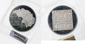 Austria 100 schilling 1977- 900 years Hohensalzburg zilver beschikbaar voor biedingen