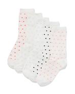 HEMA Damessokken stippen - 5 paar wit, Kleding | Dames, Verzenden, Nieuw