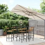 vidaXL 7-delige Tuinbarset poly rattan en massief acaciahout, Tuin en Terras, Tuinsets en Loungesets, Verzenden, Nieuw, Rotan