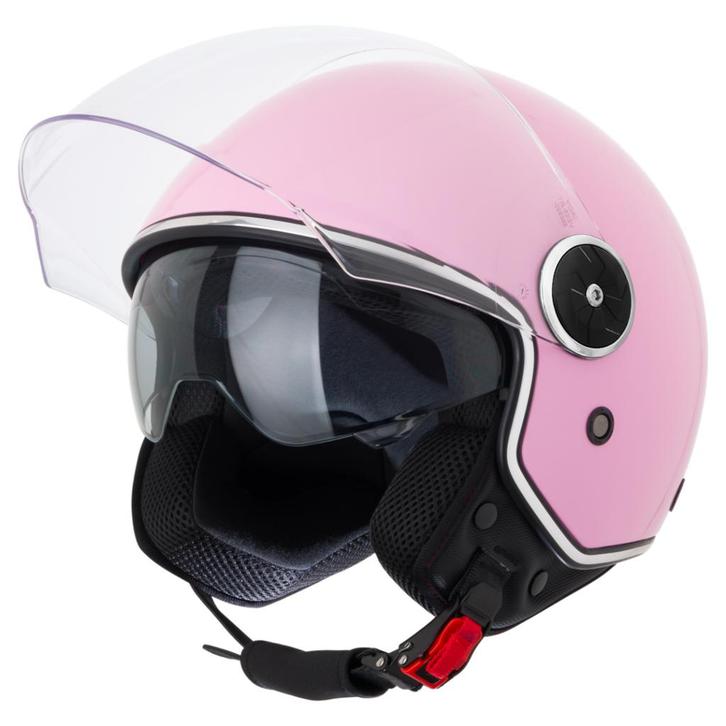 VINZ Tobia - Roze, Motoren, Kleding | Motorhelmen, M, Jethelm, Verzenden