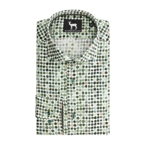 GENTS - cirkelprint groen ML7 - M7 39/40, Kleding | Heren, Overhemden, Verzenden