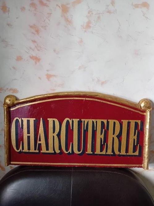 Enseigne Charcuterie - Reclamebord - Hout, Antiek en Kunst, Curiosa en Brocante