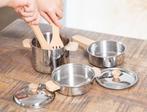 New Classic Toys speelgoed Metalen Pannenset - Keuken, Huis en Inrichting, Keuken | Potten en Pannen, Ophalen of Verzenden, Zo goed als nieuw