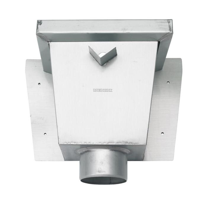 RHEINZINK Vergaarbak vierkant walsblank 100mm XL, Doe-het-zelf en Verbouw, Buizen en Afvoer, Ophalen of Verzenden