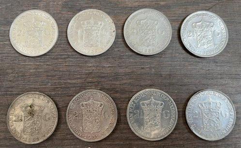 Nederland. Wilhelmina. 2 1/2 Gulden 1931 / 1939, lot van 8, Postzegels en Munten, Munten | Nederland