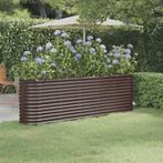 vidaXL Plantenbak 224x40x68 cm gepoedercoat staal bruin, Tuin en Terras, Bloembakken en Plantenbakken, 100 cm of meer, Verzenden