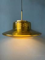 Mid Century Yellow Smoked Glass Dijkstra Space Age Pendant L, Huis en Inrichting, Lampen | Hanglampen, Ophalen of Verzenden, Nieuw