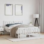 vidaXL Bedframe met hoofd- en voeteneinde metaal wit 140x200, Huis en Inrichting, Slaapkamer | Bedden, Verzenden, Wit, 140 cm