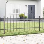 vidaXL Tuinafscheiding met Hoofdtop Grijs 3,4 x 0,75 m Staal, Tuin en Terras, Schuttingen, Verzenden, Nieuw, IJzer