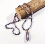 Boho edelsteen lange ketting - kralen ketting  PAARS kleur, Nieuw