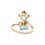 Gouden vintage entourage ring met topaas en prasioliet 14 kt, Ophalen of Verzenden, Nieuw