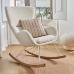 *WOONWINKEL* Kave Home Vania Witte Schommelstoel Boucle Stof, Huis en Inrichting, Verzenden, Nieuw