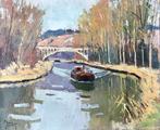 Maurice Martin (1894-1978) - Péniche sur un canal, Antiek en Kunst