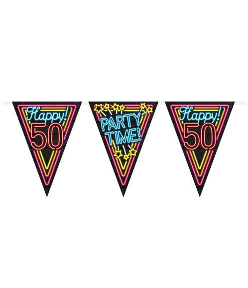Slingers 50 Jaar Neon 10m, Hobby en Vrije tijd, Feestartikelen, Nieuw, Verzenden