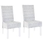 vidaXL Eetkamerstoelen 2 st kubu rattan en mahoniehout, Huis en Inrichting, Stoelen, Verzenden, Nieuw, Bruin