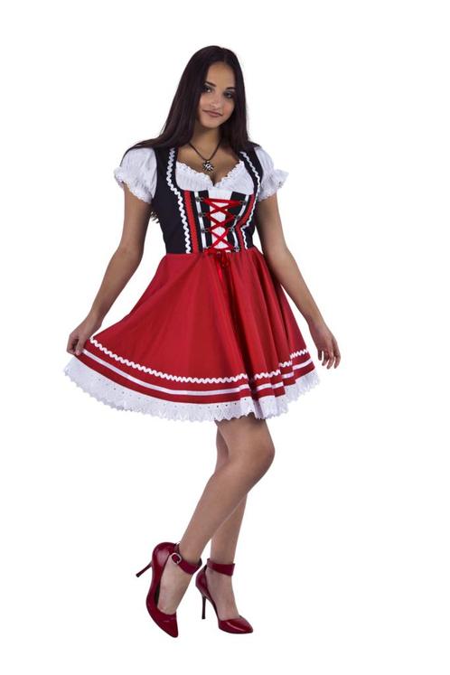 Dirndl 2-dlg., zwart/rood, Carmenblouse, Hobby en Vrije tijd, Feestartikelen, Nieuw, Verzenden
