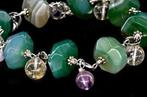 Handgemaakte elegante groene agaat Armband met bedels van