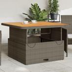 vidaXL Tuintafel 110x110x71 cm poly rattan en acaciahout, Tuin en Terras, Verzenden, Nieuw