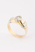 Gouden bicolor ring met een briljant, Sieraden, Tassen en Uiterlijk, Ringen, Nieuw, Verzenden