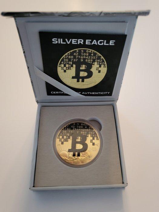 Verenigde Staten. 1 Dollar 2017 Silver Eagle Bitcoin Blocks, Postzegels en Munten, Munten | Europa | Niet-Euromunten