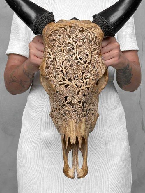 GEEN MINIMUMOPBRETSPAN - Authentieke bruine gebeitelde, Antiek en Kunst, Kunst | Designobjecten