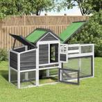 vidaXL Kippenhok 186,5x58,5x113 cm massief grenenhout grijs, Dieren en Toebehoren, Knaagdieren en Konijnen | Hokken en Kooien