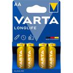 Varta AA (LR6) Longlife batterijen - 4 stuks in, Doe-het-zelf en Verbouw, Elektra en Kabels, Nieuw, Ophalen of Verzenden