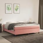 vidaXL Boxspring bed fluweel roze 180x200 cm, Eenpersoons, Verzenden, Nieuw, 80 cm