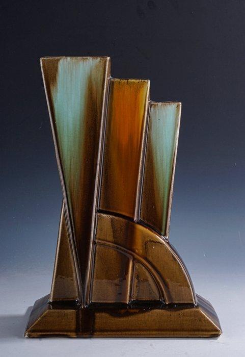 August Mouzin & Compagnie - Vaas - Polychrome modernistische, Antiek en Kunst, Kunst | Designobjecten