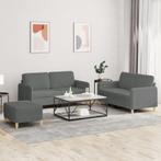 vidaXL 3-delige Loungeset met kussens stof donkergrijs, Huis en Inrichting, Banken | Bankstellen, Verzenden, Nieuw, Vierpersoons of meer