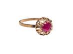 Zonder Minimumprijs - Ring - 14 karaat Geel goud Robijn -, Sieraden, Tassen en Uiterlijk, Ringen, Nieuw