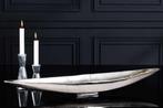 Handgemaakte decoratieve kom SILVER LEAF 80cm zilver, Huis en Inrichting, Woonaccessoires | Vazen, Ophalen of Verzenden, Nieuw