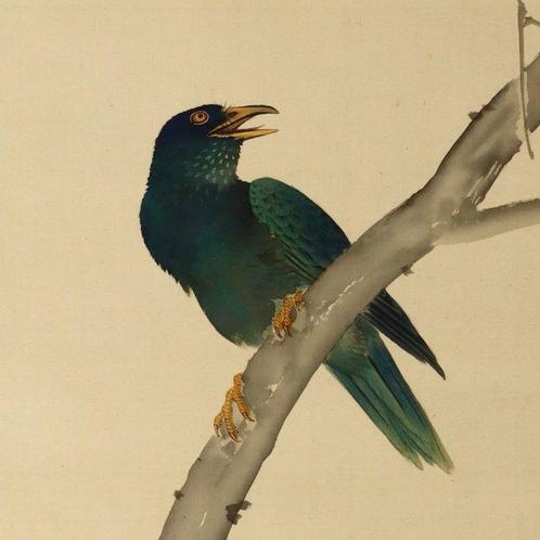 Bodhi Tree and Dharma Bird - With signature Mochi Gyokkei, Antiek en Kunst, Antiek | Overige Antiek