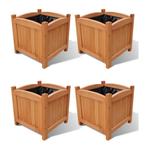 vidaXL Plantenbakken verhoogd 4 st 30x30x30 cm, Verzenden, Minder dan 60 cm, Nieuw, Hout