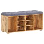 vidaXL Halbankje 100x35x47 cm massief mangohout, Huis en Inrichting, Verzenden, Nieuw
