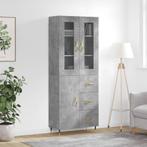 vidaXL buffetkast 69,5x34x180 cm bewerkt hout betongrijs, Verzenden, Nieuw, 50 tot 100 cm, Minder dan 100 cm