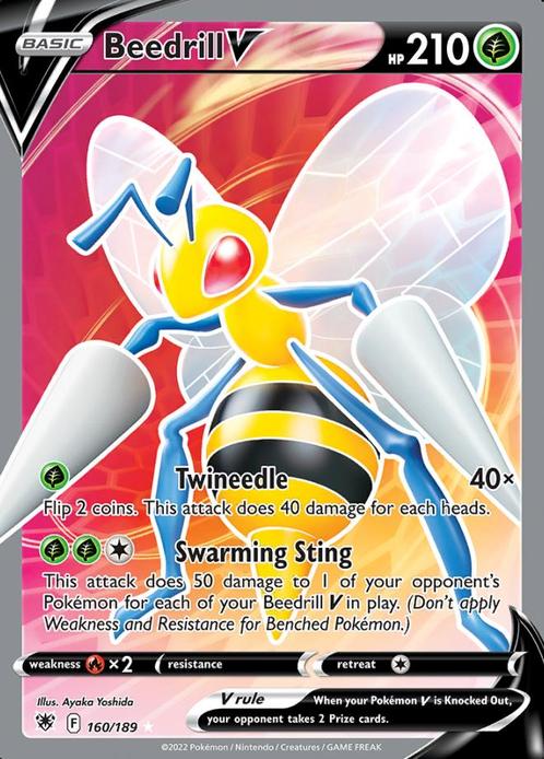Beedrill V 160/189 Astral Radiance, Hobby en Vrije tijd, Verzamelkaartspellen | Pokémon, Losse kaart, Nieuw, Foil, Ophalen of Verzenden