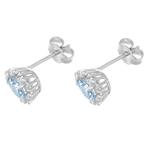Oorbellen - 18 karaat Witgoud - 0.74ct. tw. Aquamarijn -, Sieraden, Tassen en Uiterlijk, Oorbellen, Nieuw