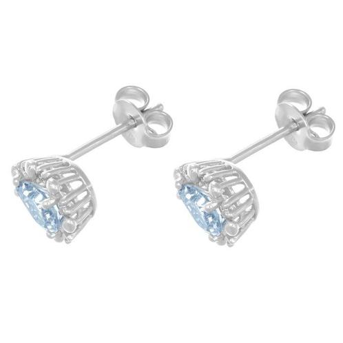 Oorbellen - 18 karaat Witgoud - 0.74ct. tw. Aquamarijn -, Sieraden, Tassen en Uiterlijk, Oorbellen