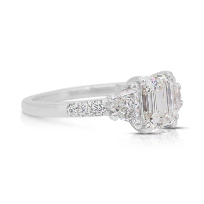 Ring - 18 karaat Witgoud - 1.54ct. tw. Diamant (Natuurlijk), Sieraden, Tassen en Uiterlijk, Ringen
