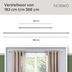 2dekans | Noswo Gordijnroede - Uitschuifbaar - 183 tot 366, Ophalen of Verzenden, Zo goed als nieuw, Zwart