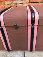 Opbergkoffer - hard hout, Messing - Baule vintage chic, Antiek en Kunst, Curiosa en Brocante