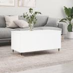 vidaXL Salontafel 90x44,5x45 cm bewerkt hout wit, Huis en Inrichting, Tafels | Salontafels, Minder dan 50 cm, 50 tot 100 cm, Verzenden