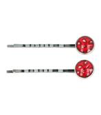 Haarspeld Schuifspeldjes Cirkel Vorm Panter Zilver Rood, Verzenden, Nieuw
