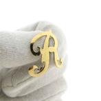 Gouden letter broche; letter R (vintage, Gouden R broche), Ophalen of Verzenden, Gebruikt, Overige kleuren, Goud