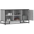 vidaXL Schoenenbank 100x40x53,5 cm bewerkt hout en metaal, Huis en Inrichting, Banken | Voetenbanken en Poefen, Verzenden, Nieuw